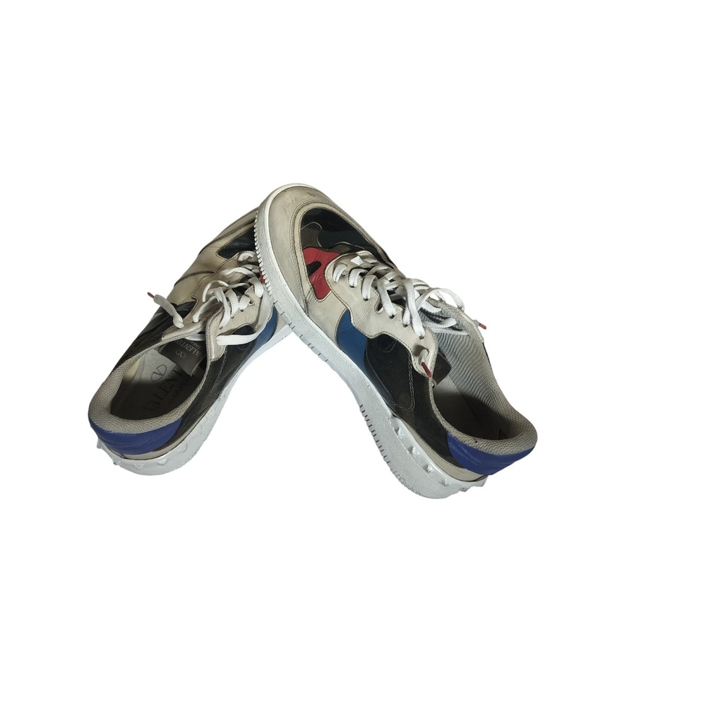 Valentino Garavani Rockstud Camouflage Sneakers Multi Color Low Top Size 40